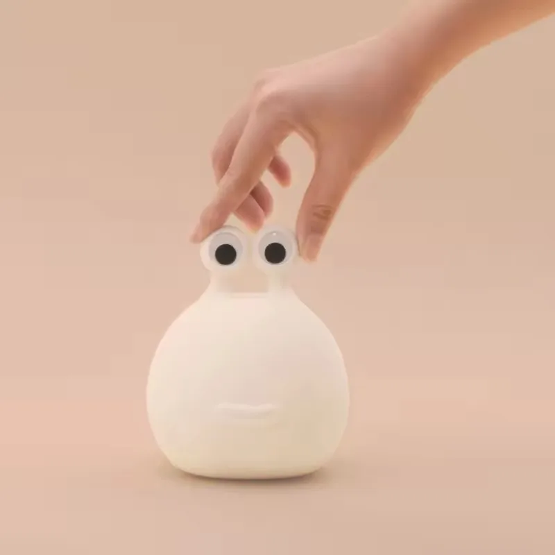 1pc Cute Soft Slug Night Light ,Touch Control Timing,USB Rechargeable Desktop Lamp, Soft Light Sleeping Light for Bedroom Decora