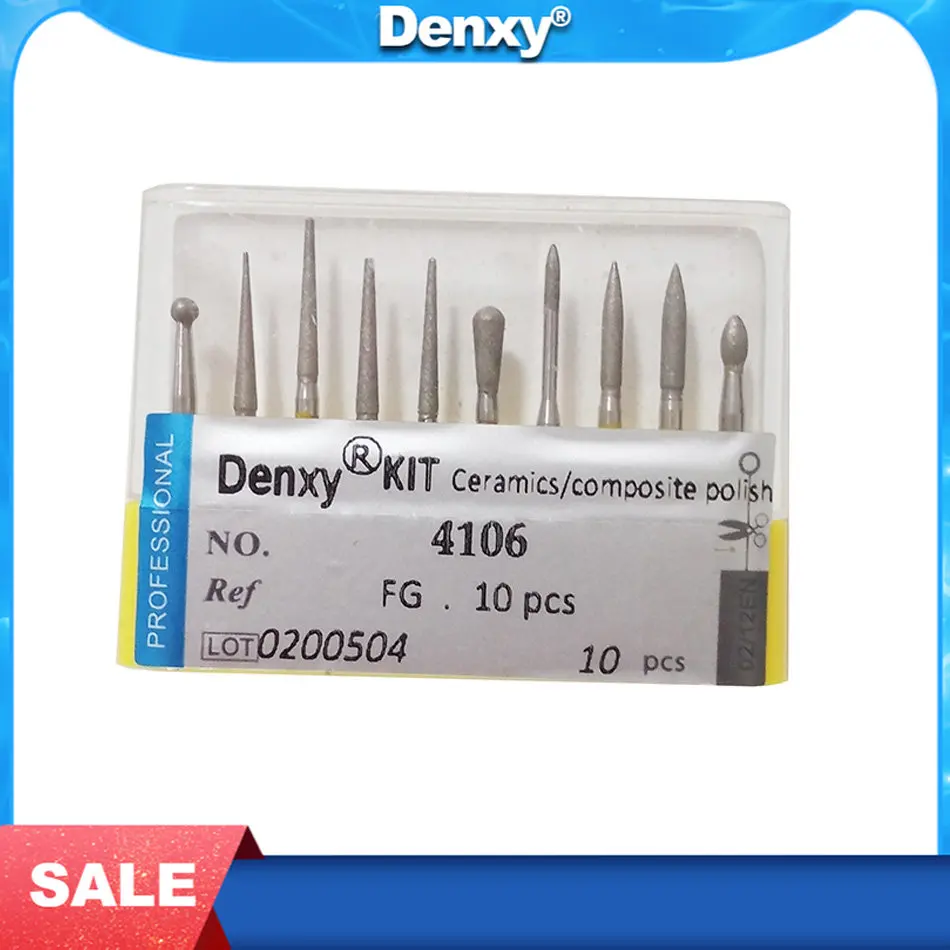 20pcs/Lot #4106 Dental Diamond Burs New Dental Diamond Burs Set Abutment Polishing Kit Ceramics/Composite Polishing