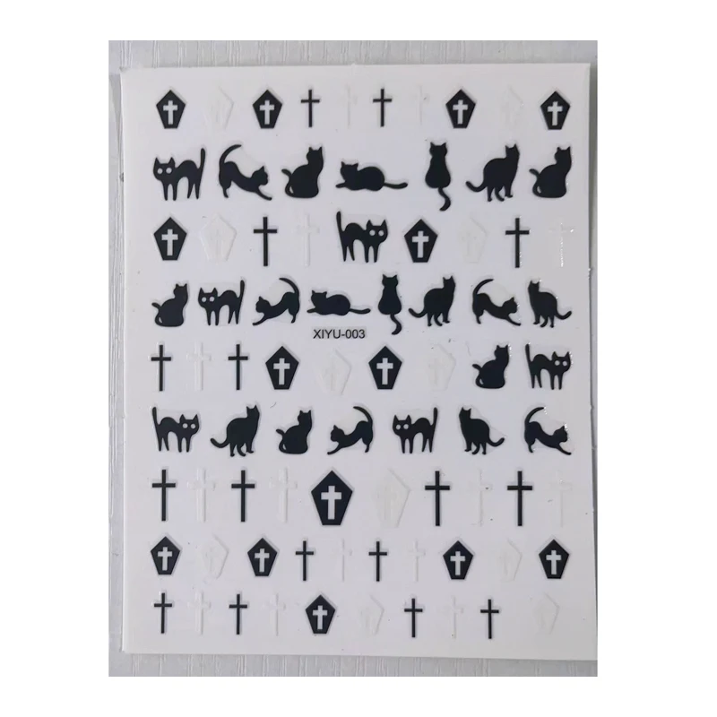 1PCS Love Cross Frog Cherry Butterfly Magic Hat Witch Nail Sticker DIY Art Nail Design Decal Dticker