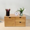 Desk Organizer Mini Bamboo Desk Organizer Drawer Desktop Storage Organizer for Office Home Toiletries, No Assembly Required 5