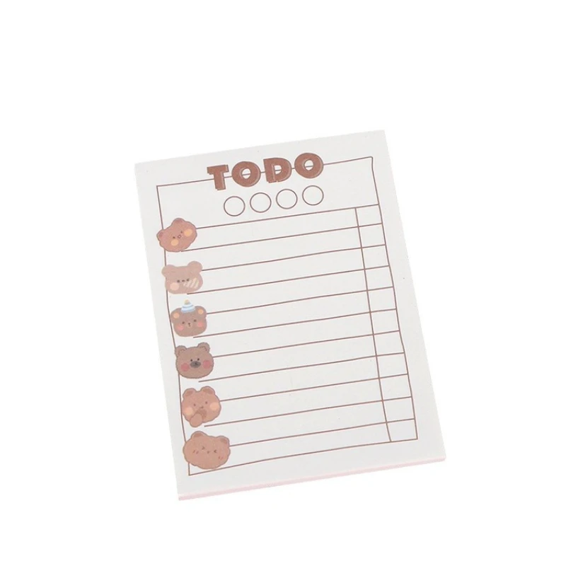 Kawai Stationery Bear Notebook 50 Page Small Portable Tearable and Adhesive Paper Lovely Office Student Plan Message Notes - 5