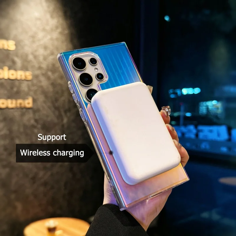Vibrant Gradient Wireless Charging Magnetic Case – Transparent Protective Cover