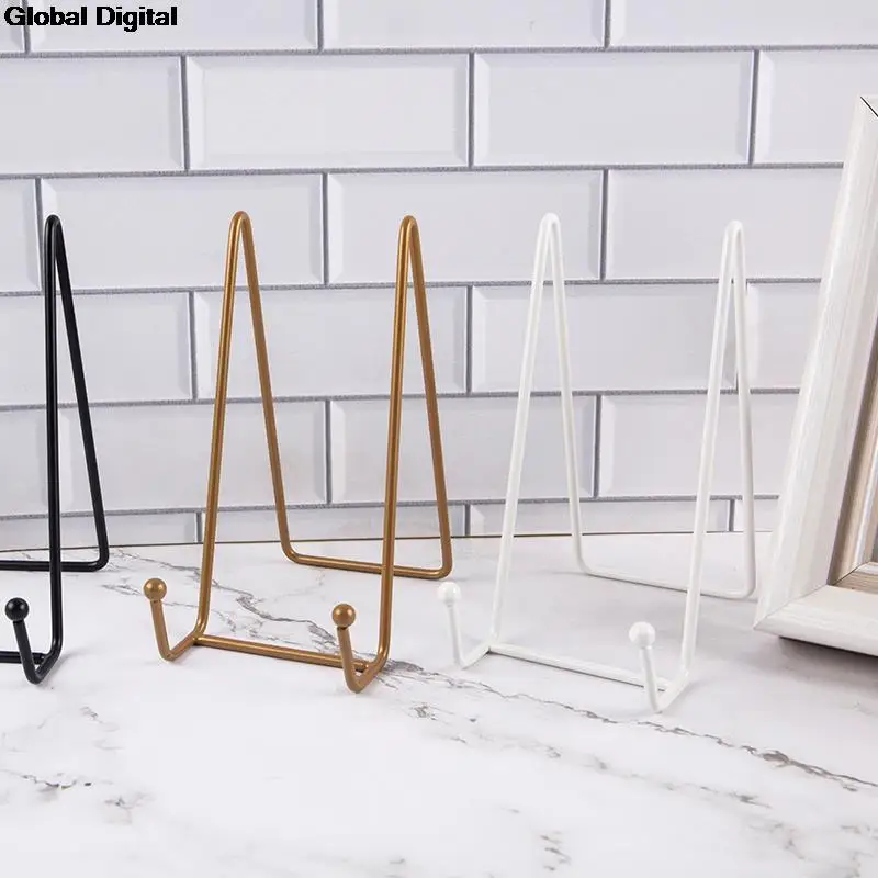 1pcs Plate Display Stand Picture Easel Metal Plate Stands Holder Display Dish Tabletop Art Pictures Frame Photo Decorative