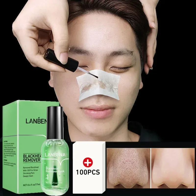 LANBENA Maschera per la rimozione di punti neri + Siero restringente i pori (Passo 1+Passo 2) Trattamento viso per l'acne 17 ml - immagine 3