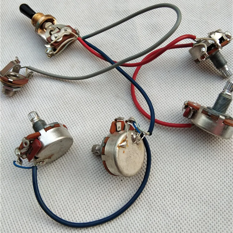 Electric Guitar Electronic Circuit, 2 JS Volume and 2 Alpha Tone, 1 Jack, 1 Gear Switch, BJH-153, Set