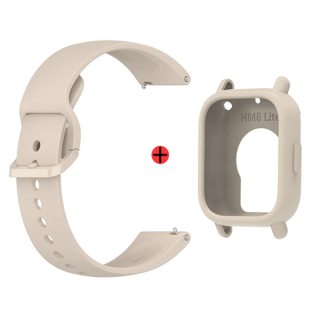 Premium Silicone Adjustable Watch Strap with Case Decoration - Single Color Replacement Wristband