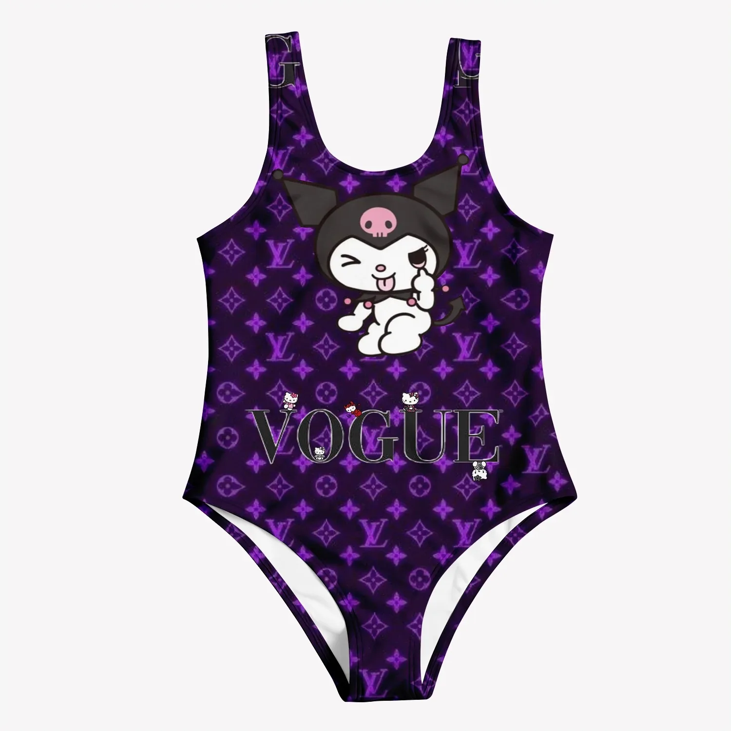 Summer New 3d Printed One-Piece Swimsuit Cute Kuromi Women's Adult Sleeveless Swimsuit Girls Fashion Breathable Swimsuit Miniso 4