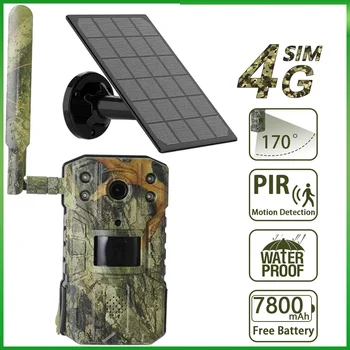 4G SIM Card 4MP 14MP Solar Trail Hunting Camera Waterproof 20M PIR Motion Detection Wildlife Camera IR Night Vision Device 1