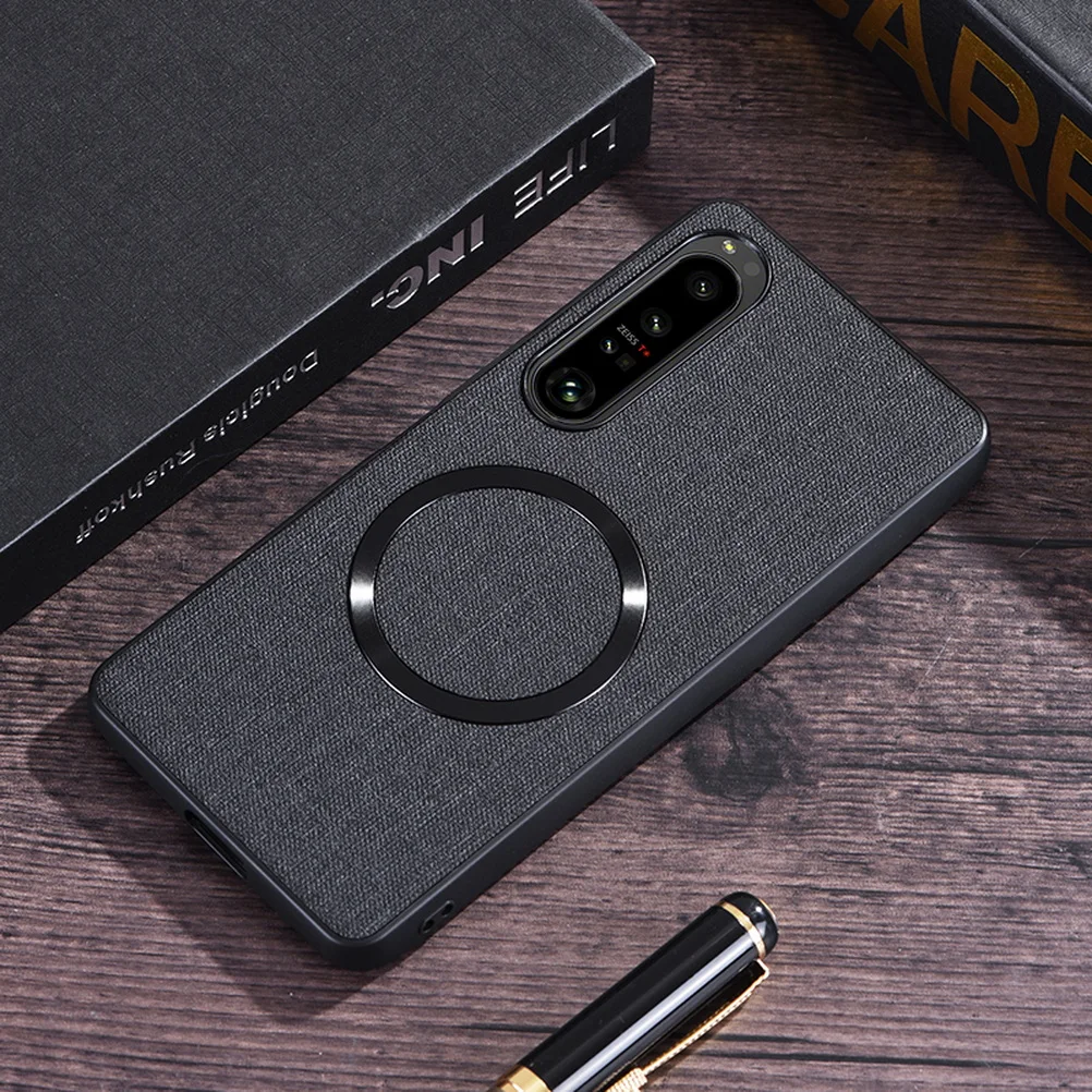 MagSafe Magnetic Leather Case with Cloth Wireless Charging Cover