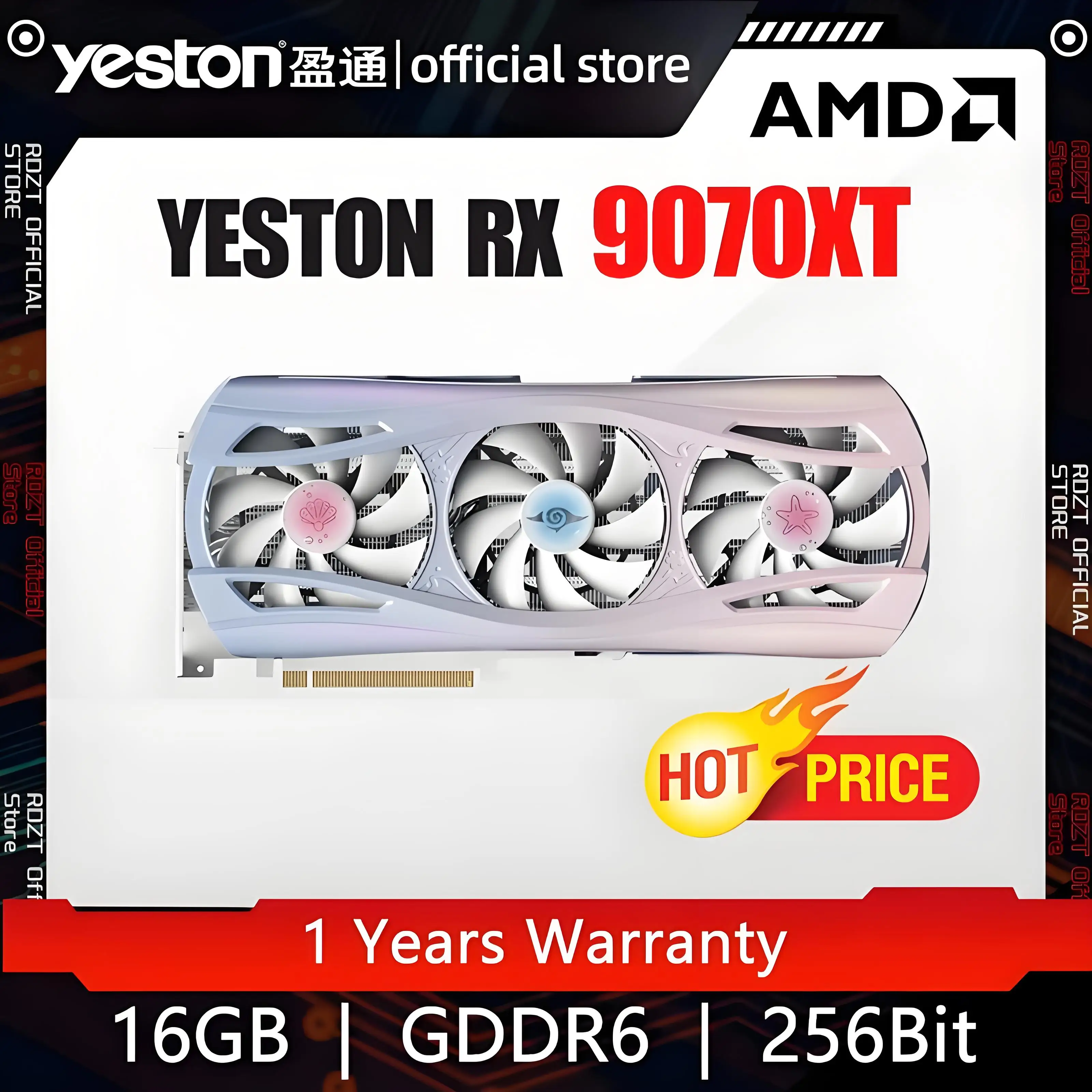 YESTON RX 9070XT-16G GDDR6 256bit Graphics Card 20Gbps