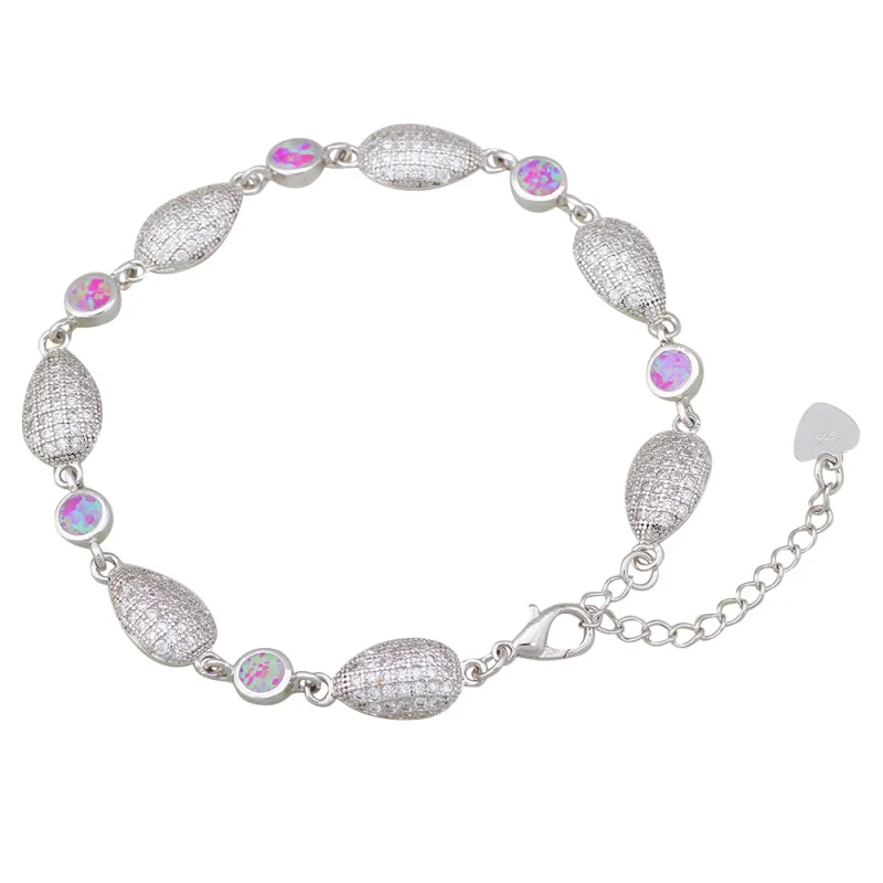 

JLB-261 Wholesale Fashion Jewelry opal Bangle Bracelets 925 cubic Zircon Bracelet for Lady's birthday and Valentine's Day Gift