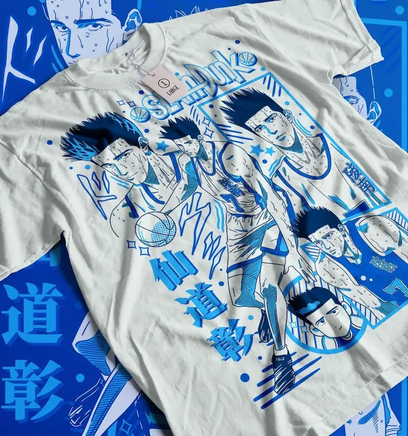 

Футболка унисекс, Спортивная футболка в стиле аниме 90-х, футболка в стиле баскетбольного аниме, футболка в стиле Otaku Ropa, футболка в стиле унисекс с графическим аниме