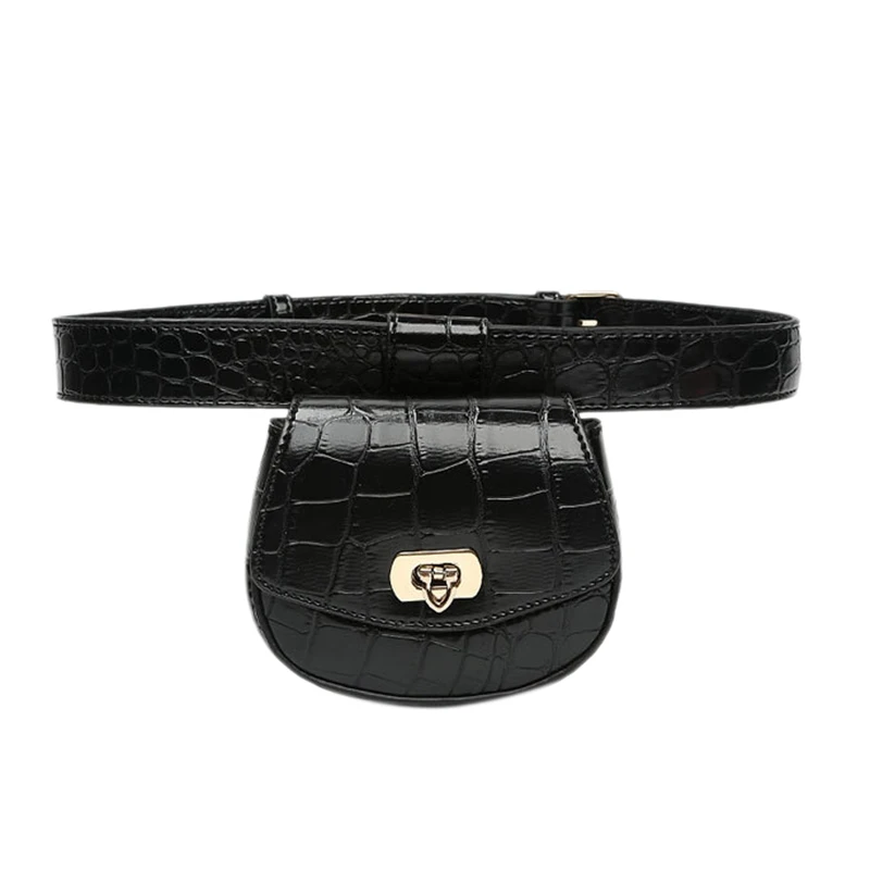 

Женская поясная сумка, кожаный ремень, съемная сумка, украшение, простой тонкий ремень с крокодиловым узором