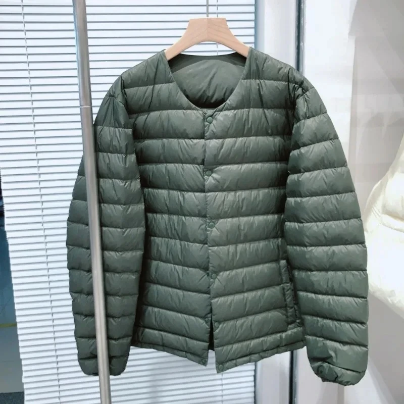 Men\'s lightweight white duck down jacket 2024 autumn and winter new styles Foldable men\'s warm liner down jacket