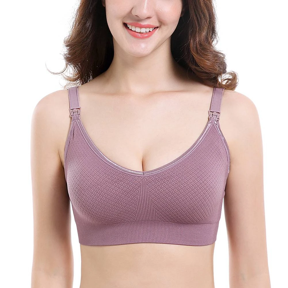 Plus Size Nursing Bra Breathable Women Breastfeeding Underwear Seamless Maternity without Steel Ring​ Bra Maternity Clothings 5