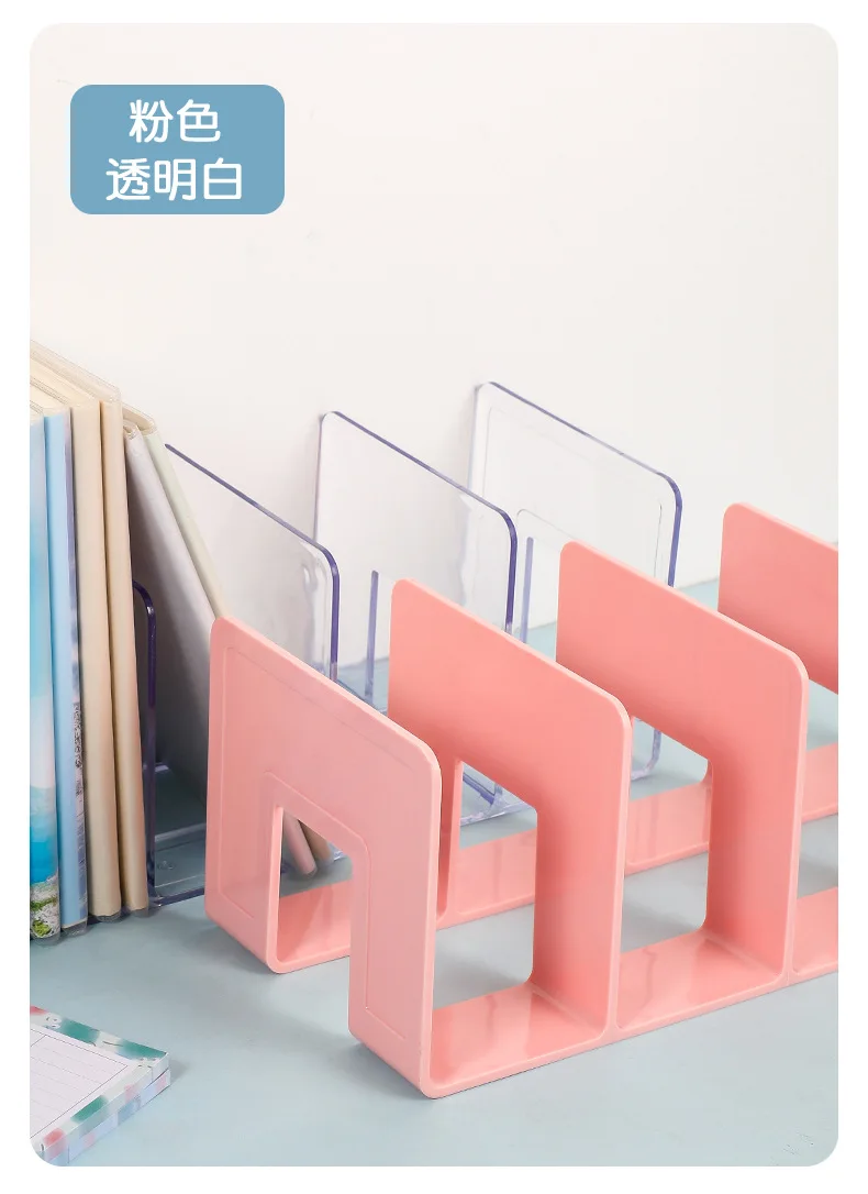 Fermalibri In Acrilico Bianco 4 Pezzi | Organizer Per Scrivania, Libreria E Ufficio - Foto 12