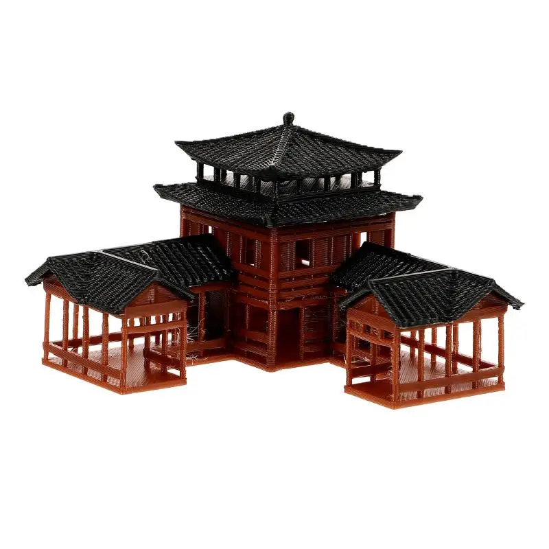 Description Picture 2 of itemMicro Landscape Garden Yard Decorations Desktop Chinese Inn Model Home Train Household Crafts Plastic Ancient Building Figurine