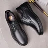 Handmade Leisure Men Shoes New Trendy Minimalist Work Shoes With Lace Up Middle-Aged Dad Formal Casual Business Leather Shoes 4