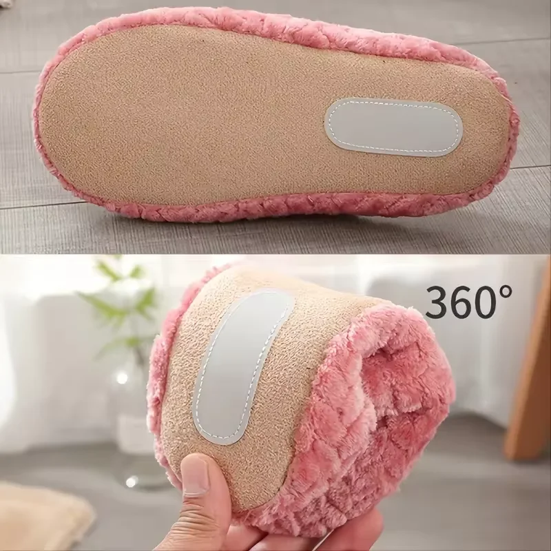 Unisex Fluffy Home Slippers Soft Lightweight Anti Slip Comfortable Indoor Slides for Autumn Winter — view 6