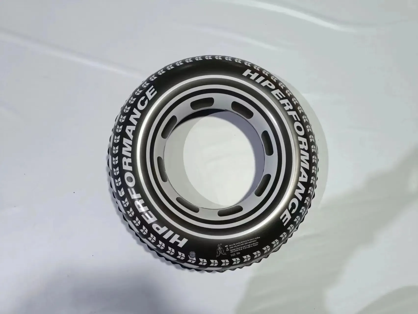 New Adult Swimming Ring With Tire Pattern Handle Thickened PVC Pool Safety Ring Home Use Swimming Equipment Learning To Swim Rin