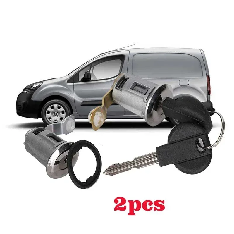 Door Lock Barrel & Key Set For Peugeot Partner & Citroen Berlingo (1996-2008) - 3 Piece Lock Set