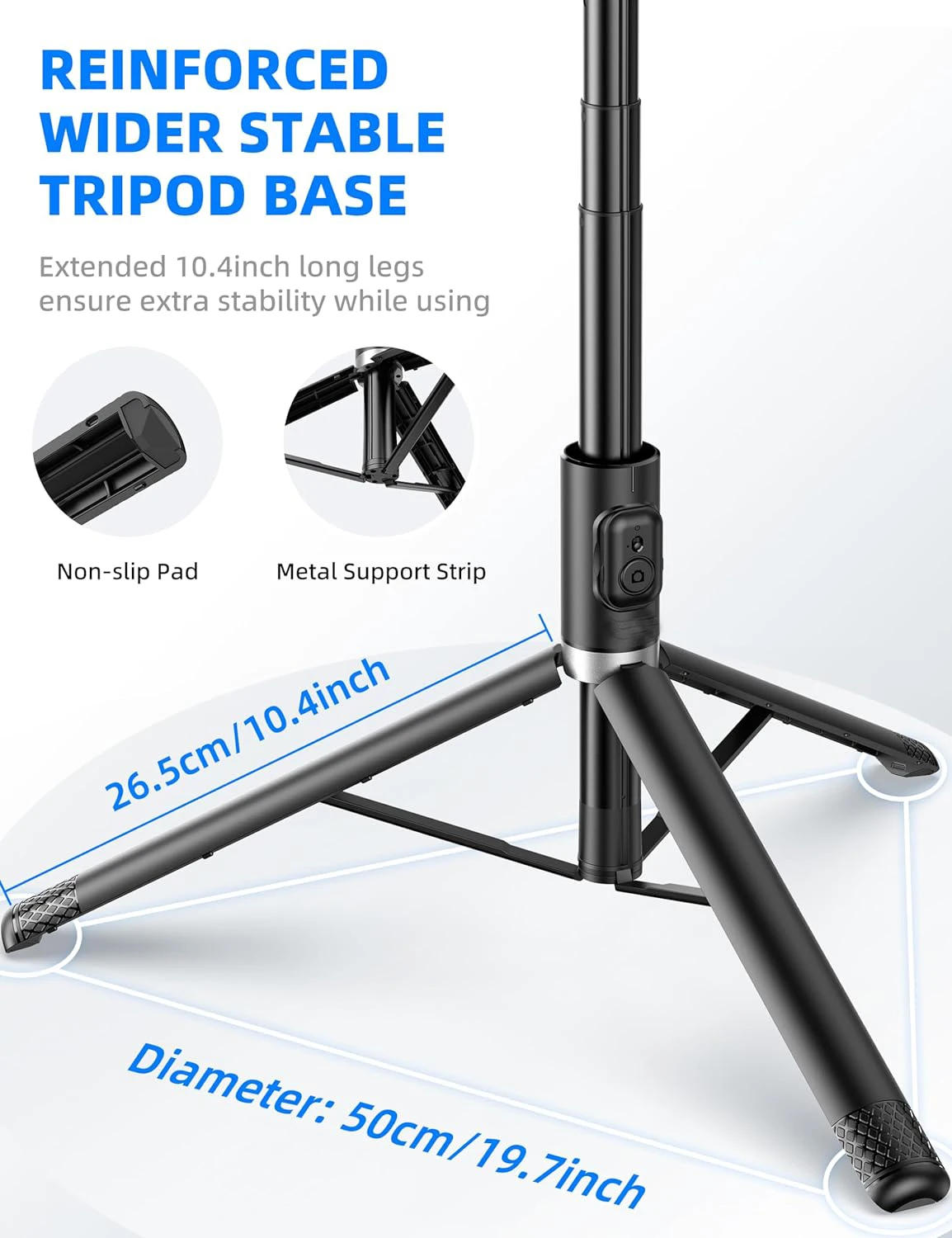 Selfie Stick with Bluetooth Remote 72 Inch for iOS Android Phone