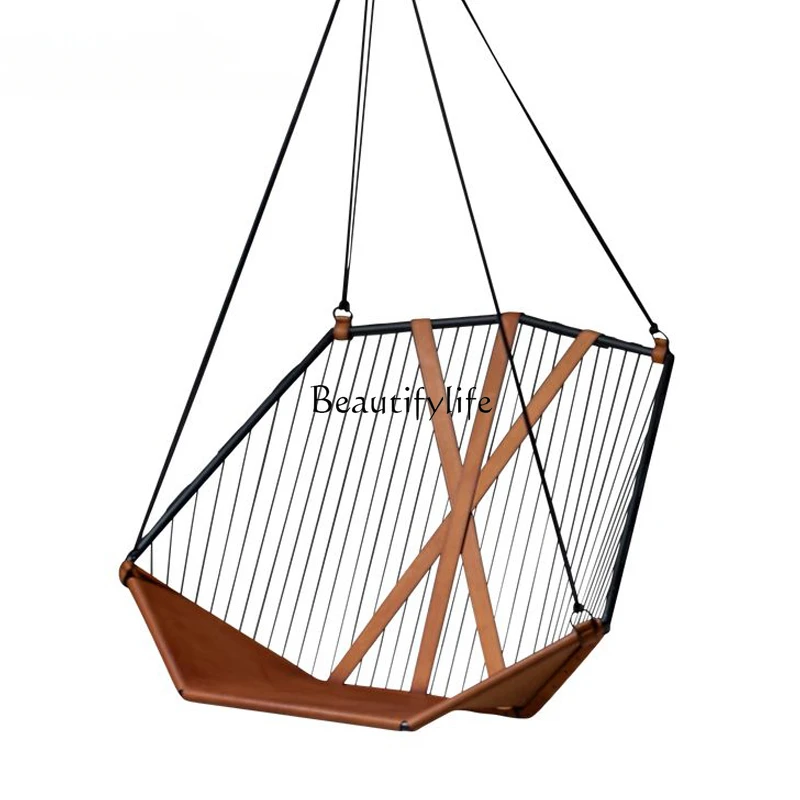 

Italian Indoor Swing Glider Balcony Stainless Steel Leisure Household Light Luxury Basket Suspension Cradle Chair