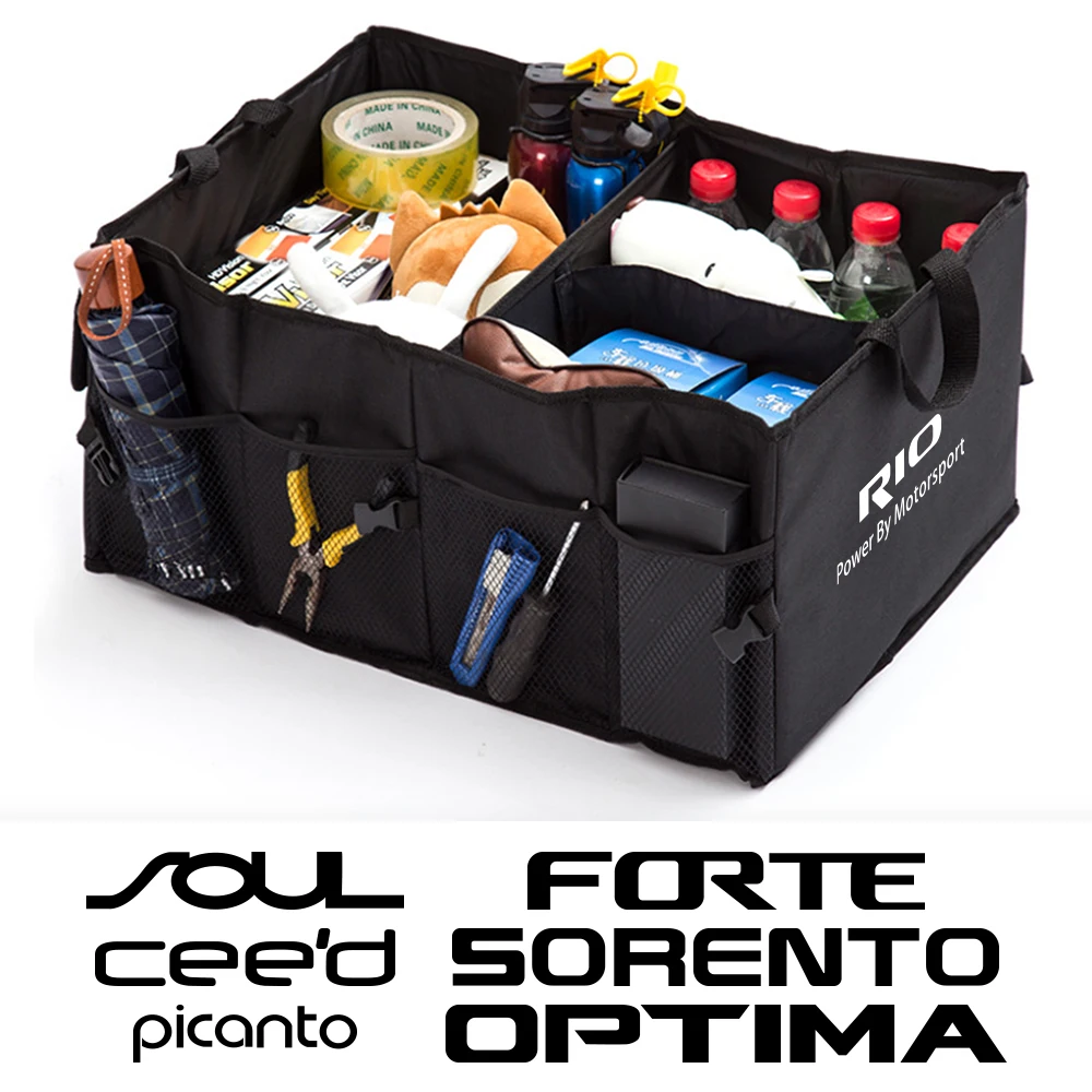 Car Storage Bag Trunk Organizer Box Accessories For Kia Rio Picanto Sorento Forte Optima Soul