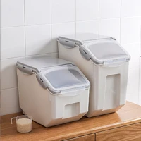 15KG Rice Bucket Tank Moisture-proof Sealed Rice Storage Box Insect-proof Cereal Grain Pet Food Container Kitchen Storage Box 1