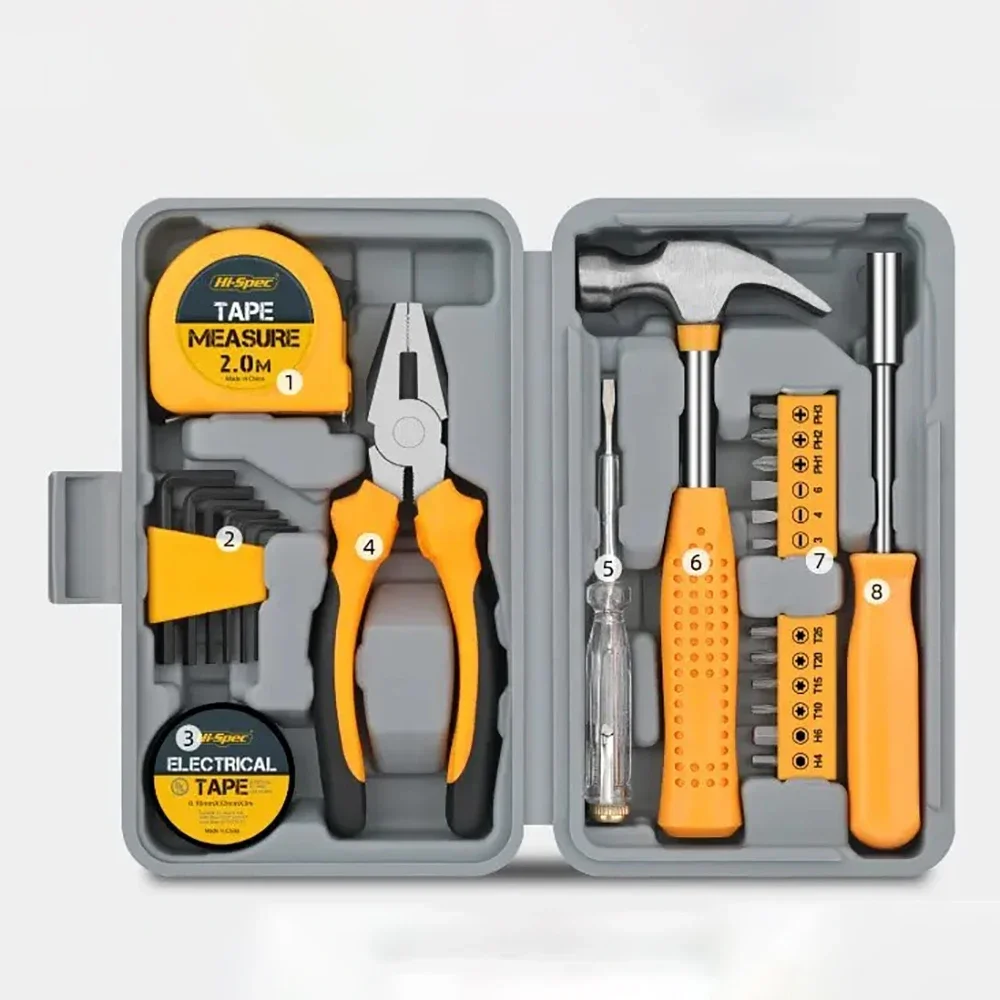 Multifunctional Household Repair Hand Tools Set Pliers Tape Measure Hammer Wrench Screwdriver with Box Professional Tool Sets