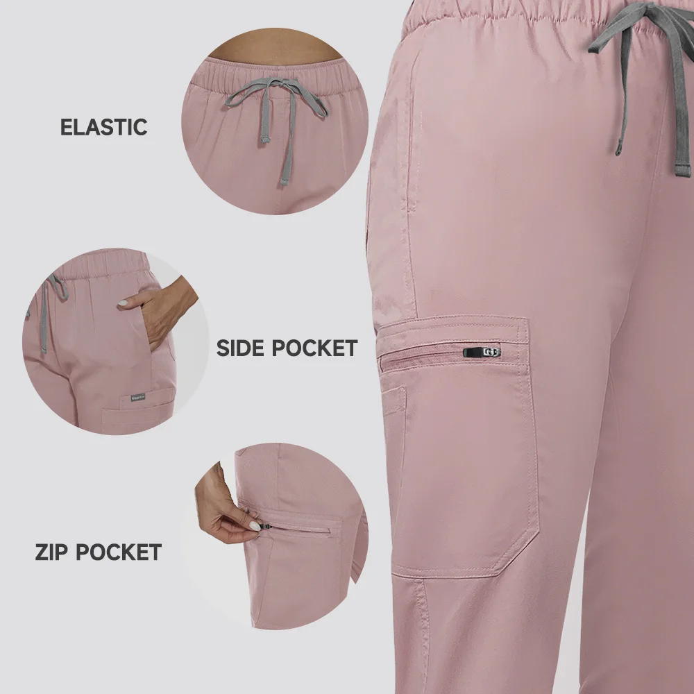 Medical Uniform Medical Uniforms for Summer Nurse Women Fashion Uniforms Cool Fabric Short Sleeve Medical Scrubs Clothes Nursing Elastic Pants