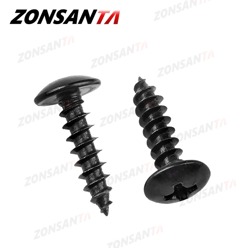 ZONSANTA M3 M4 M5 M6 acciaio al carbonio nero Phillips Truss Head croce da incasso a fungo viti autofilettanti per legno