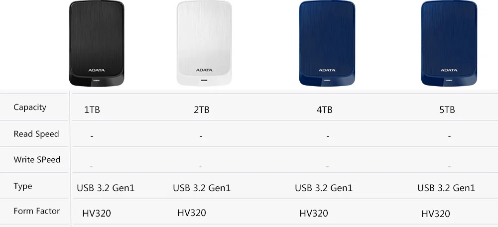 ADATA HV620s External Portable Hard Drive USB 3.2 For Laptop 2.5 inches Dark Blue 1TB 2TB 4TB 5TB HDD Hard Drive