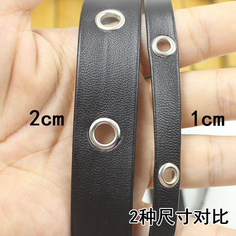 Leder PU Niet Punk Hip Hop Leder Seil Gurtband Band Ösen Band Tülle Bänder Handwerk Schmuck Trimmen Kragen Zubehör – Detail 2