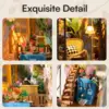 Robotime Rolife Gardenhouse Book Nook DIY Dollhouse Bookend Model Kit with LED Light Wooden Puzzle for Bookshelf Decor - TGB06 3