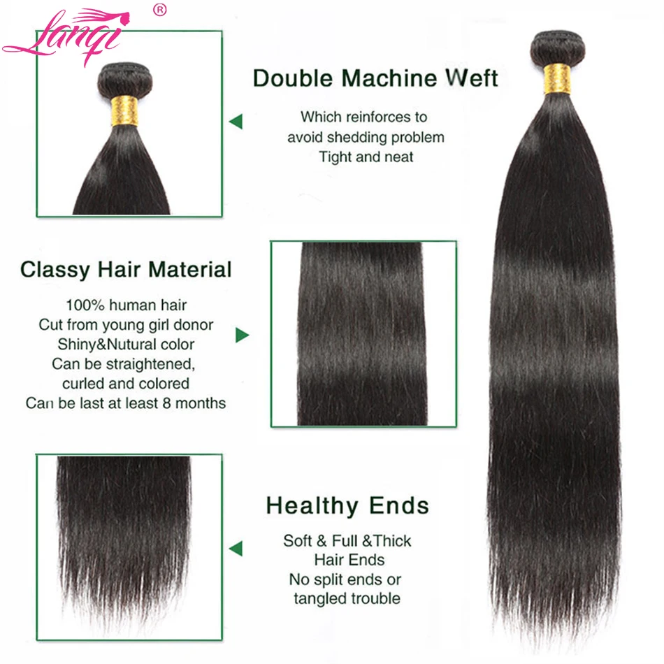 Brazilian Hair Bundles Straight Human Hair Weave Bundles Remy Extension for Women Natural Color-30 Inches human hair extensions human hair bundles