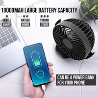 Camping en plein air réunion de famille ventilateur froid mobile 8000mAh ventilateur de Camping Portable avec lanterne LED et crochet de suspension-35H Rechargeable 6