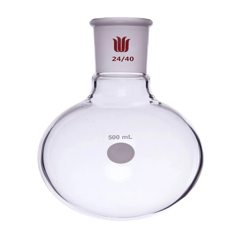 SYNTHWARE 단일 목 둥근 바닥 볼 병, 조인트 24/40, 용량 25mL-5000mL, 붕규산 유리 플라스크