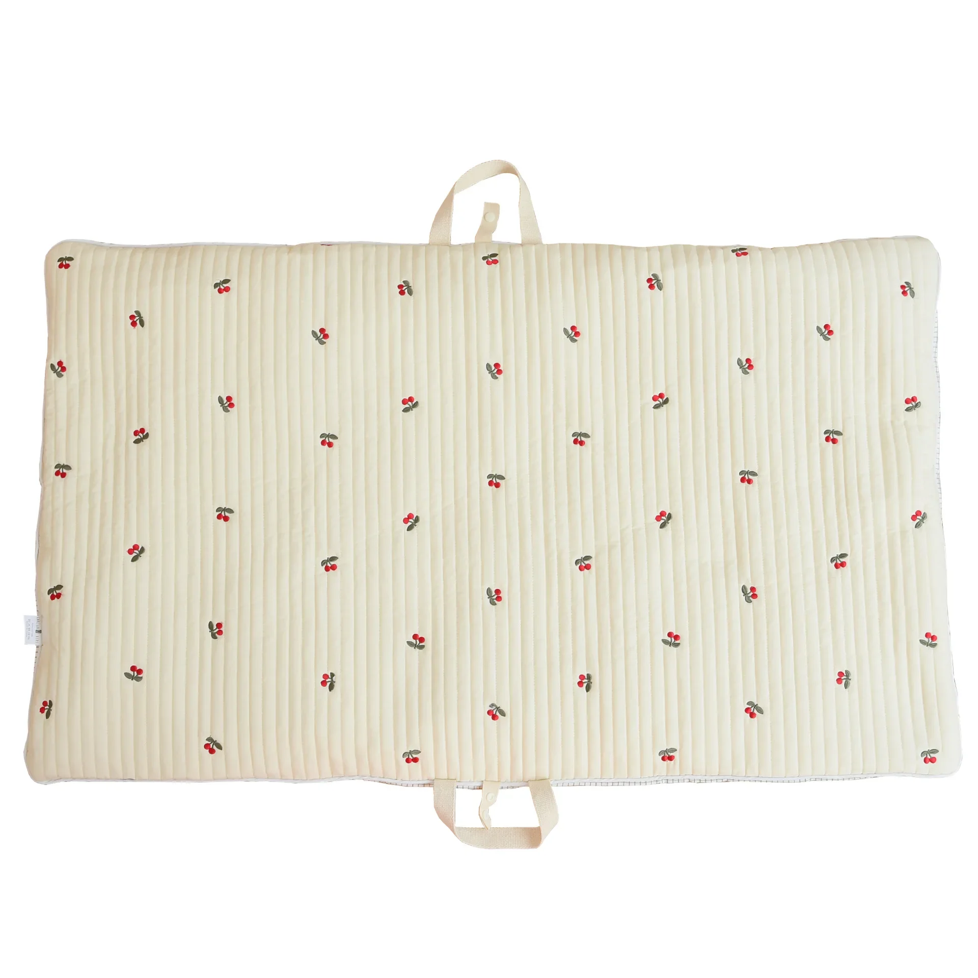 Children Kids Mattress Cotton Cartoon Embroidery Bear Foldable Portable Napping Mat Sleepover Snack