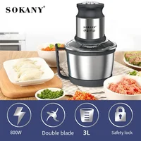 800W 3L Meat Grinder Stainless Steel Blender Mixer Machine Kitchen Food Processors Chopper Meat Mincer 220V 다지기 분쇄기 2