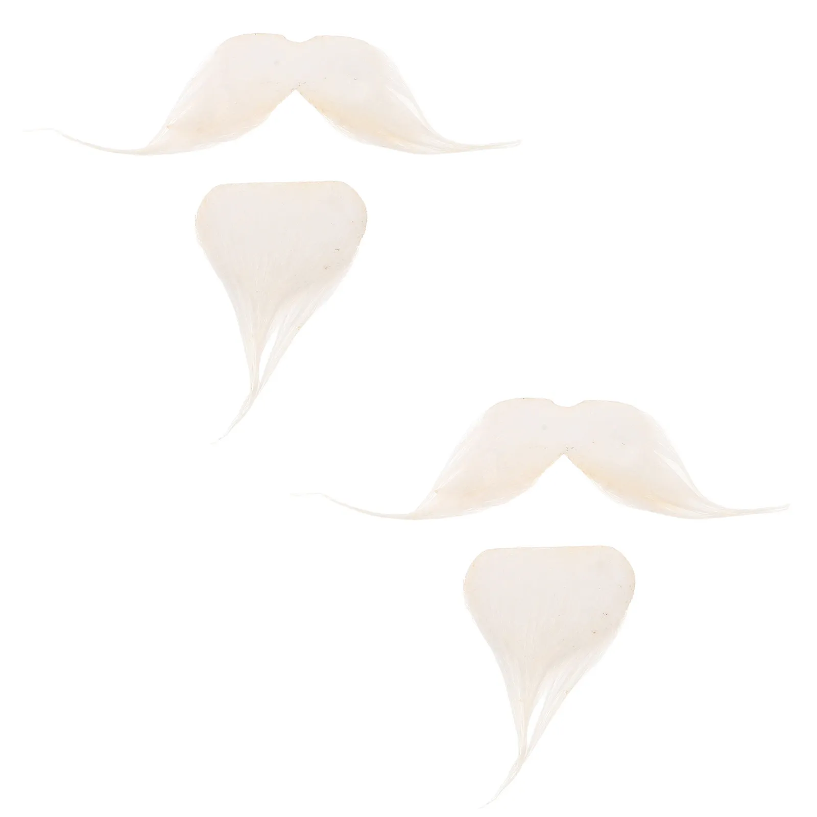 2Sets White Beard Fake Funny Realistic Mustache Santa Claus Beard Costume Halloween Old Grandpa Party Facial Hair