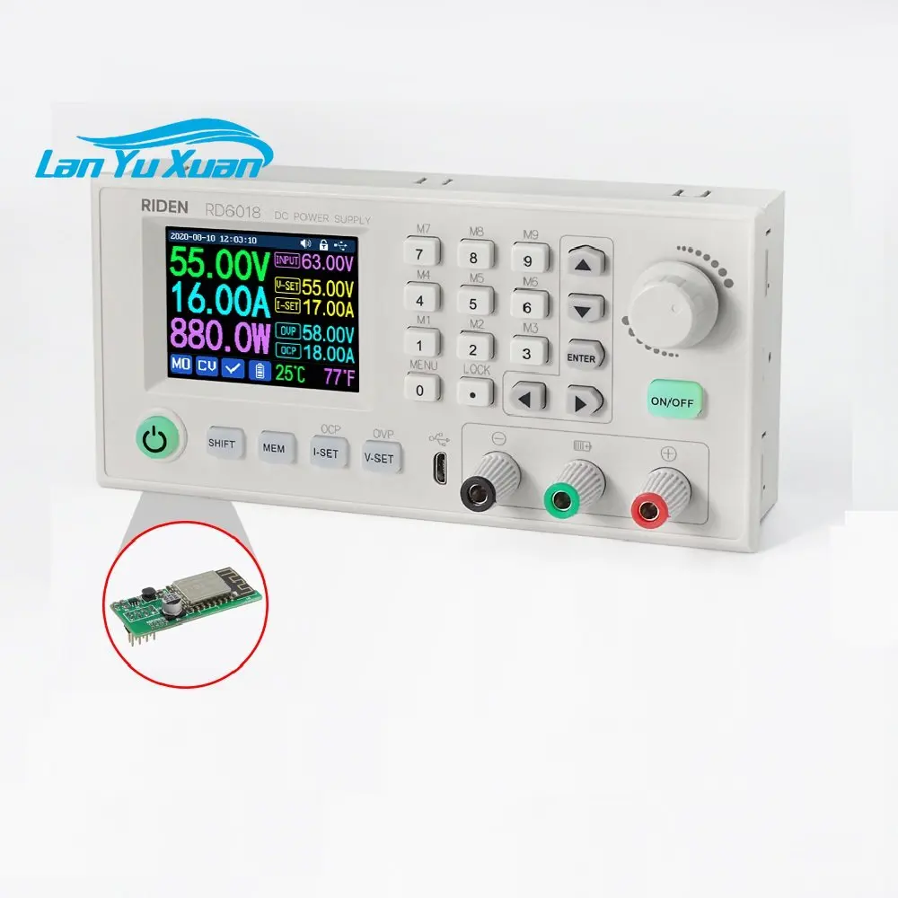 

RD USB WiFi RD6018W DC - DC Voltage current Step-down adjustable Power Supply module buck Voltage converter voltmeter 60V18A