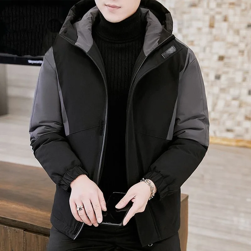 2023 New Men Down Cotton Coat Winter Jacket Short Loose Leisure Parkas Thicken Warm Trend Outwear Hooded High-end Overcoat