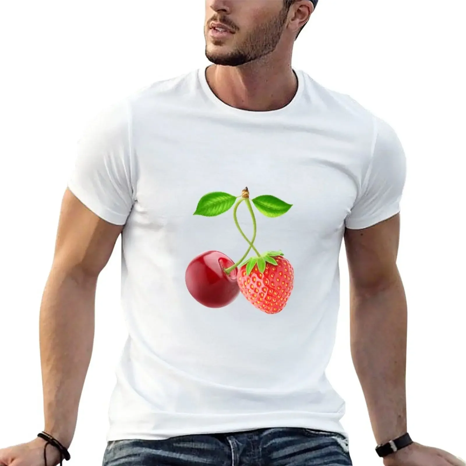 

Cherry and strawberry together T-Shirt sweat vintage clothes workout shirts for men