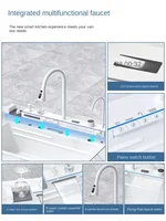 White flying rain waterfall sink integrated multi-functional large single slot 304 stainless steel vegetable washing sink 2
