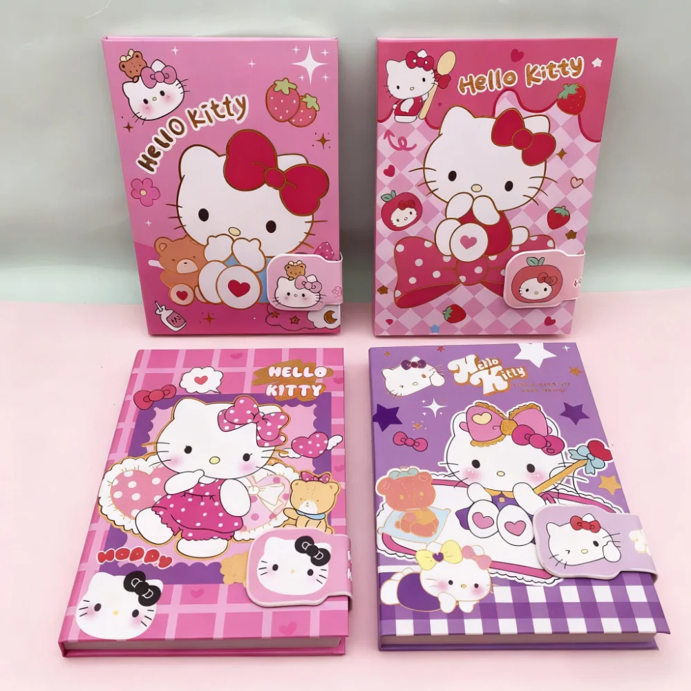 [헬로키티 노트북] 산리오 헬로키티 색칠공부 라인 노트북, 7.09x5.12인치 휴대용 하드커버 저널