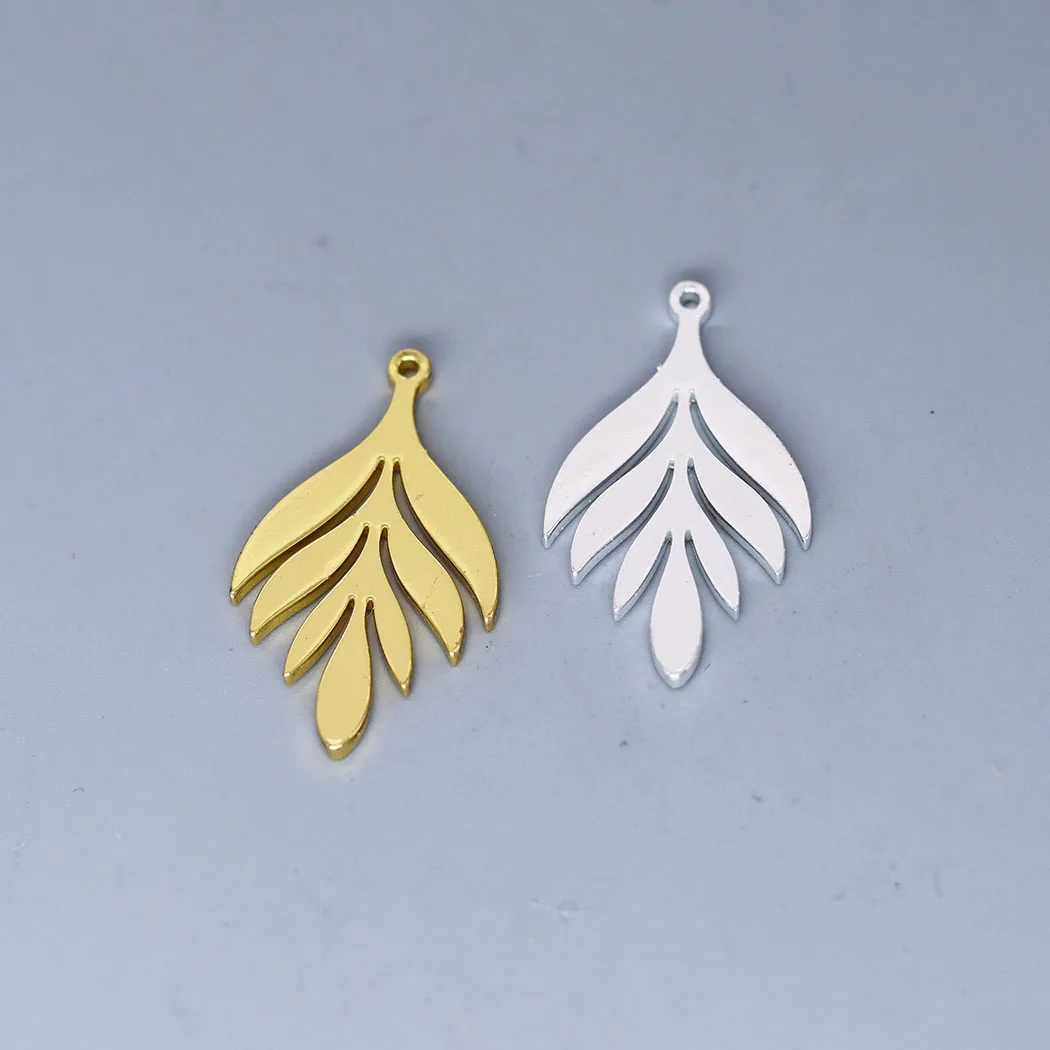30 Ciondoli Fiore Di Loto In Acciaio Inox | 14x18,5mm Per Creazione Gioielli Fai Da Te – Oro E Argento