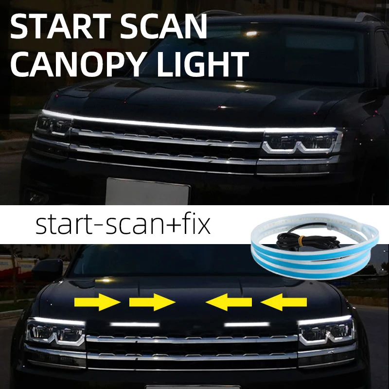 

Светосветильник лента для капота автомобиля, светодиодная лампа s Scan для запуска капота двигателя, декоративная лампа для рассеянного свет...