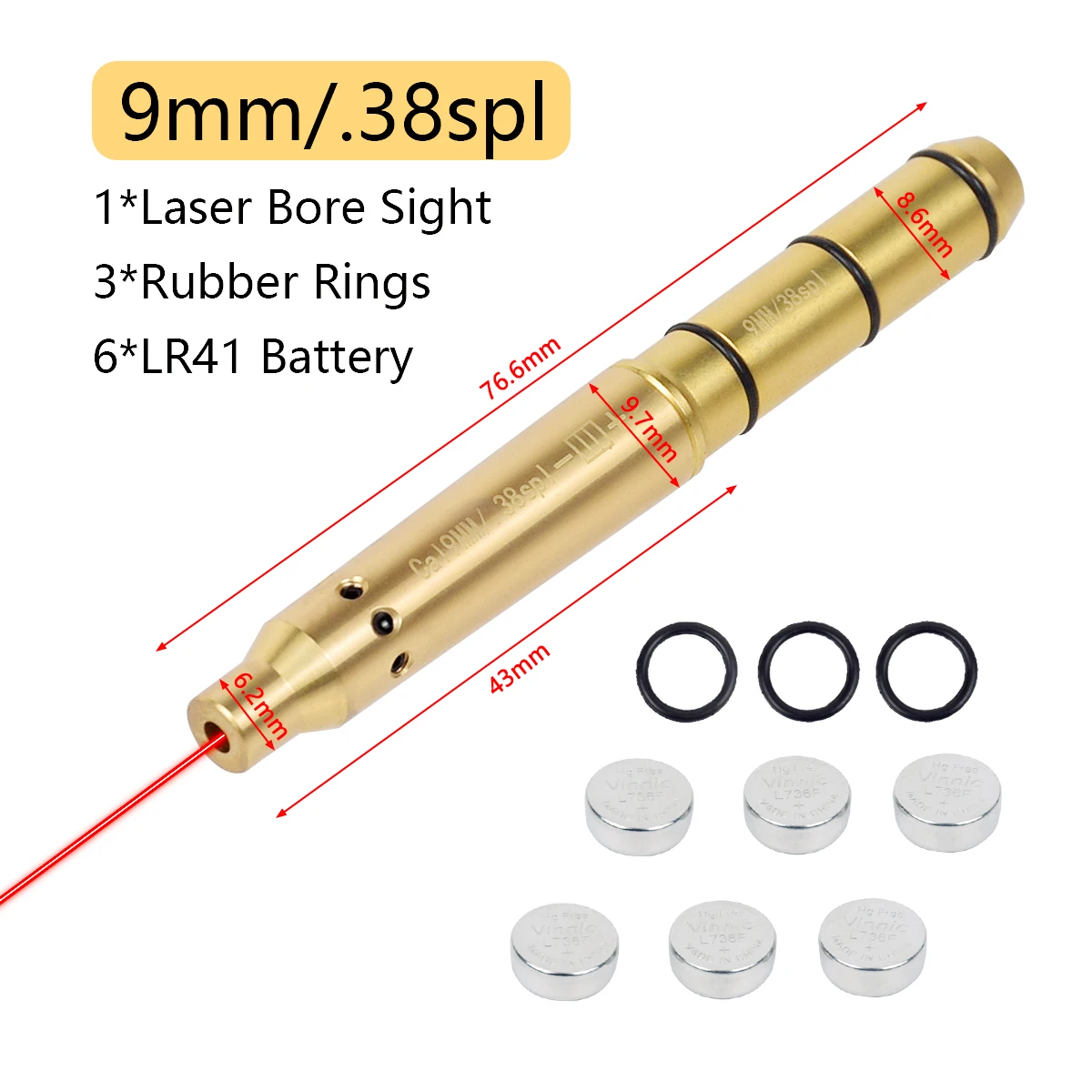 Red Laser Boresighter for Hunting Rifles and Pistols
