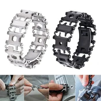 Multifunctional Bracelet Metal tools screwdriver Stainless Steel Bracelet Men's Outdoor Tool 29 in 1 Emergency EDC Tool survive